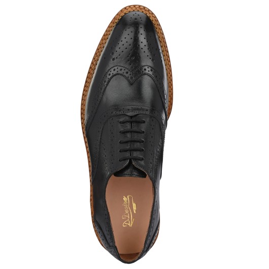 GOODYEAR WELTED TRIPLE OUT SOLE LEATHER SHOES BLACK Brogues For Men