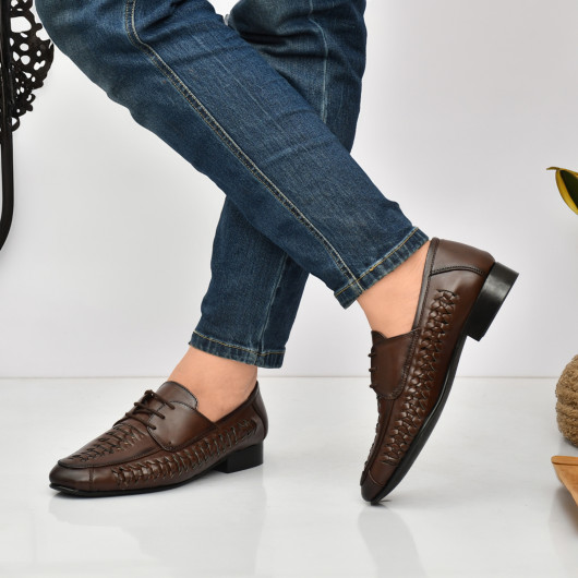 DDesire Air  net Brown Lace-Up Shoes