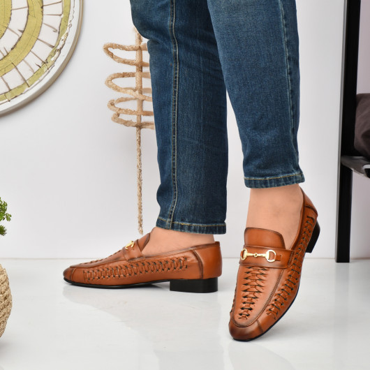 DDesire Air  net Tan Loafer Shoes