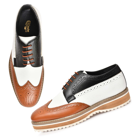 DDESIRE TRI COLOR TAN WHITE BLACK LACE UP 