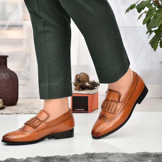 DDesire  Tan Loafer Flap Shoes