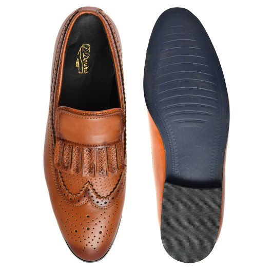DDesire  Tan Loafer Flap Shoes
