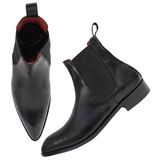 DDESIRE POINTER MAN CHELSA BLACK LEATHER  BOOT