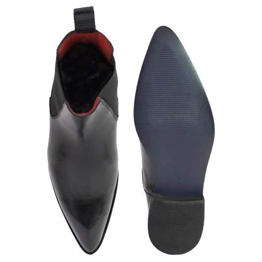 DDESIRE POINTER MAN CHELSA BLACK LEATHER  BOOT