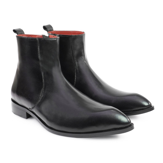DDESIRE POINTER MAN LEATHER BLACK ZIP BOOT