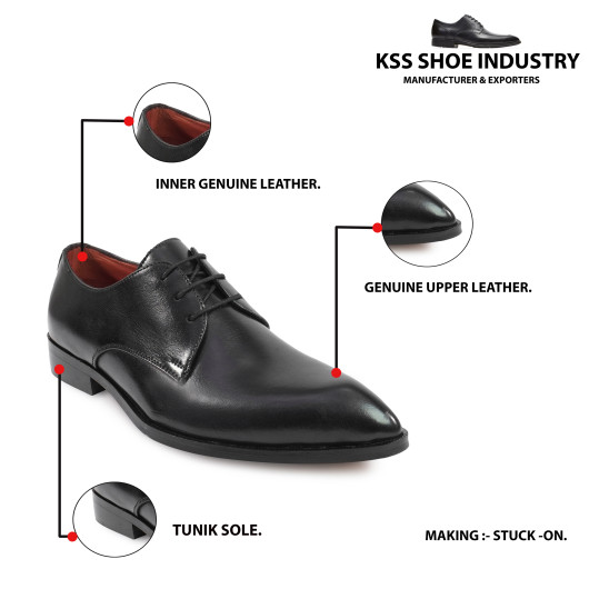 DDESIRE POINTER MAN LEATHER BLACK LACE UP