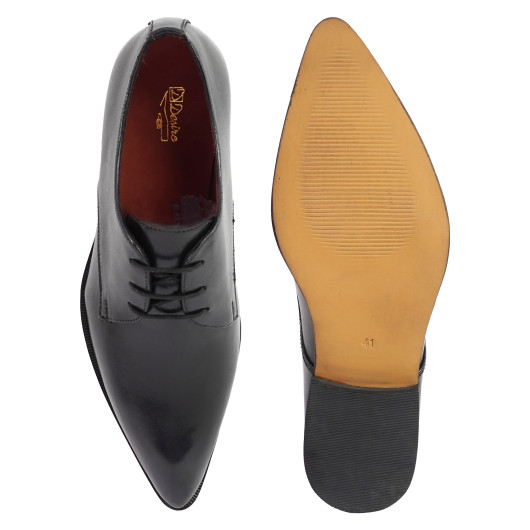 DDESIRE POINTER MAN LEATHER BLACK LACE UP