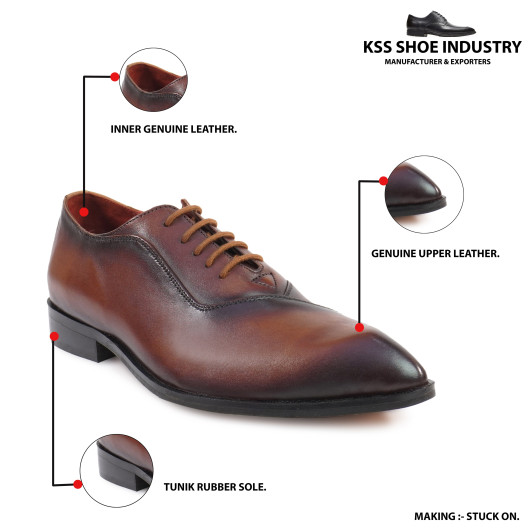 DDESIRE POINTER MAN LEATHER TAN LACE UP
