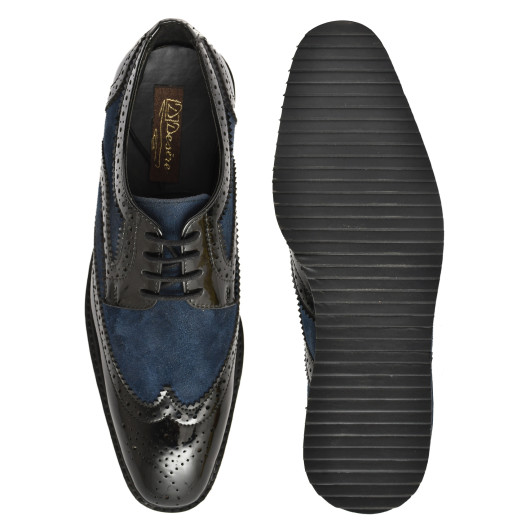DDESIRE CASUAL BLACK BLUE BROGUE NON LEATHER