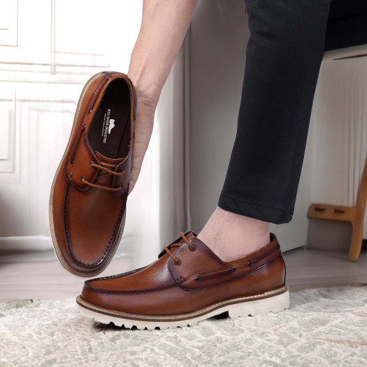 DDESIRE LEATHER TAN BOAT SHOES