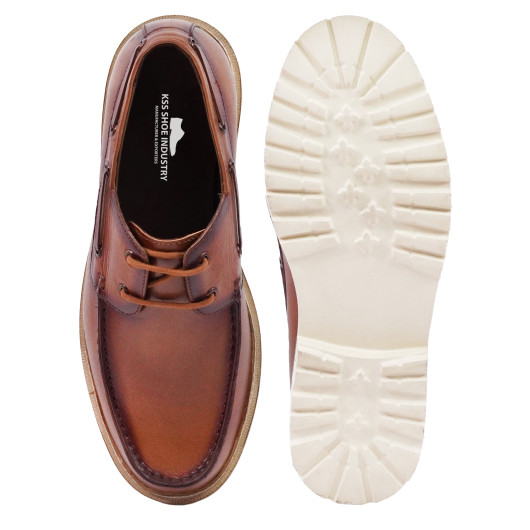 DDESIRE LEATHER TAN BOAT SHOES