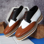 DDESIRE TRI COLOR TAN WHITE BLACK LACE UP 