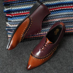 DDESIRE POINTER BEADED BROWN TAN LACE UP 