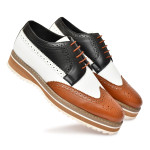 DDESIRE TRI COLOR TAN WHITE BLACK LACE UP 