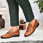 DDesire  Tan Loafer Flap Shoes