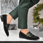 DDesire Black  Sued Loafer Flap strap Shoes