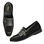 DDesire Black  Sued Loafer Flap strap Shoes
