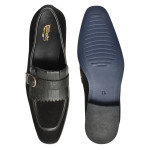 DDesire Black  Sued Loafer Flap strap Shoes