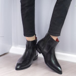 DDESIRE POINTER MAN LEATHER BLACK ZIP BOOT