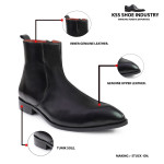 DDESIRE POINTER MAN LEATHER BLACK ZIP BOOT