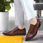 DDESIRE POINTER MAN LEATHER TAN LACE UP
