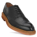 GOODYEAR WELTED TRIPLE OUT SOLE LEATHER SHOES BLACK Brogues For Men