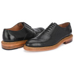 GOODYEAR WELTED TRIPLE OUT SOLE LEATHER SHOES BLACK Brogues For Men