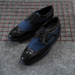 DDESIRE CASUAL BLACK BLUE BROGUE NON LEATHER