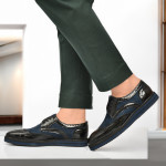DDESIRE CASUAL BLACK BLUE BROGUE NON LEATHER